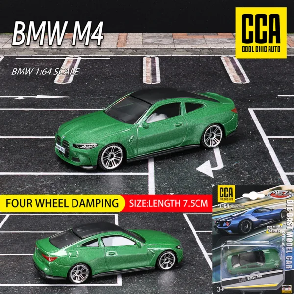 Diecast BMW M4 Model Car 1:64 Green