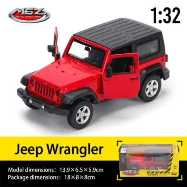 MSZ 1:32 Scale Diecast Jeep Wrangler Model