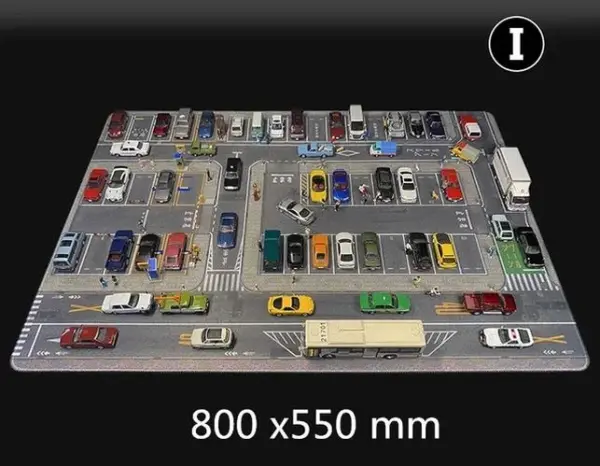 1:64 Scale Parking Lot Scene Mat 80x55cm - Image 12