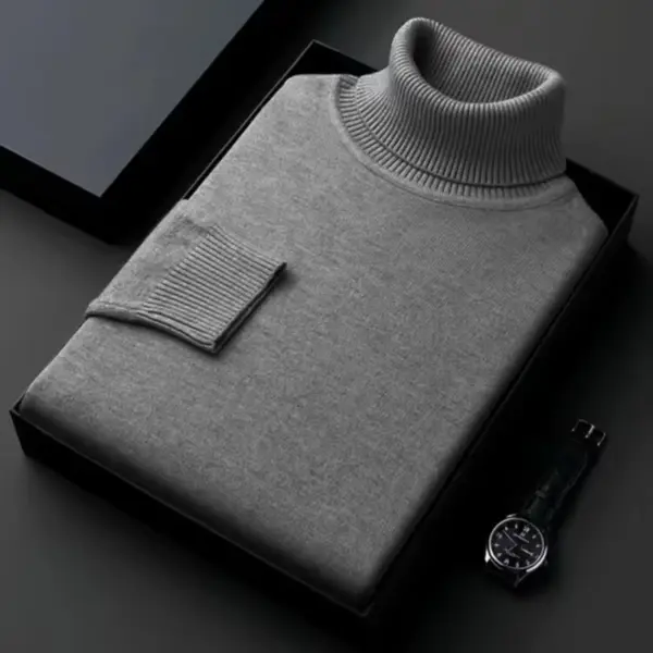 Mens Turtleneck Knitted Sweater Pullover