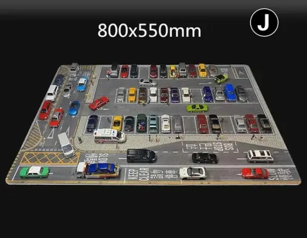 1:64 Scale Parking Lot Scene Mat 80x55cm - Image 15