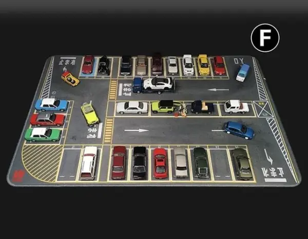 1:64 Scale Parking Lot Scene Mat 80x55cm - Image 28