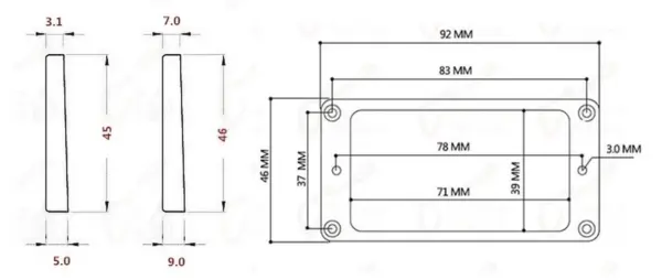 Flat Humbucker Pickup Mounting Frames for Guitar - Image 5