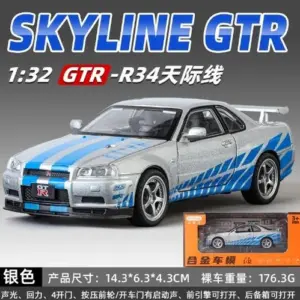 1:32 Nissan Skyline GTR R34 Diecast Model Car 21 907324cb upscaled