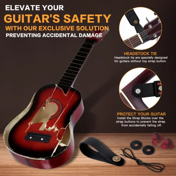 Colorful Adjustable Guitar Strap with Accessories - Image 5