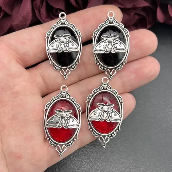 Silver Plated Moon Moth Charms Set of 4 - Image 4