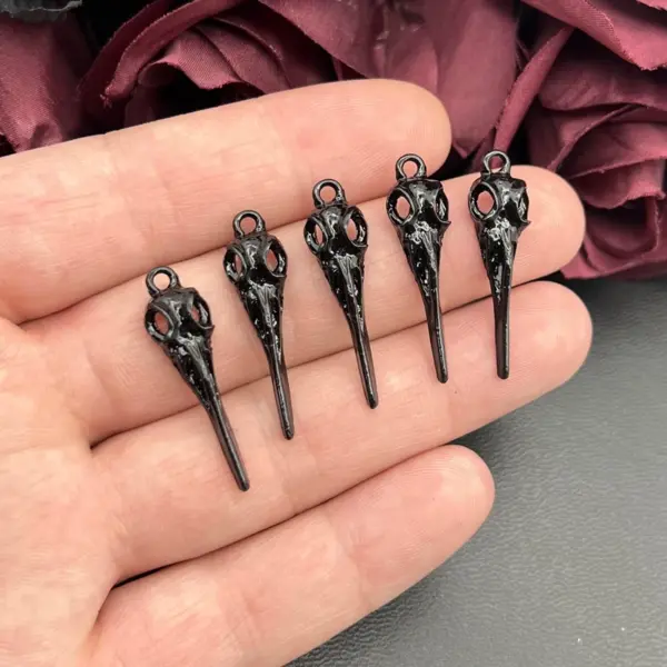 10pcs Raven Skull Charms for Jewelry Making - Image 3