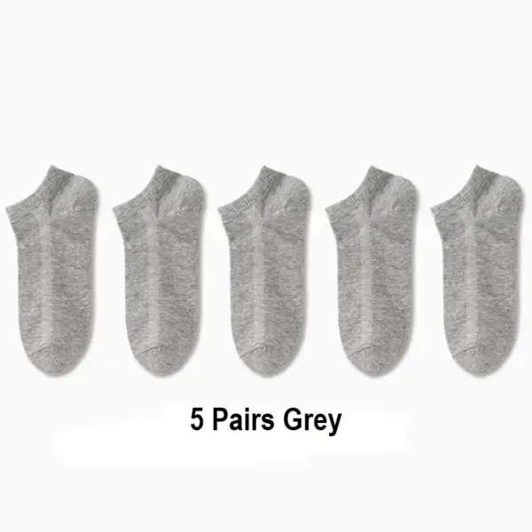 5 Pairs Low Cut Breathable Boat Socks - Image 11