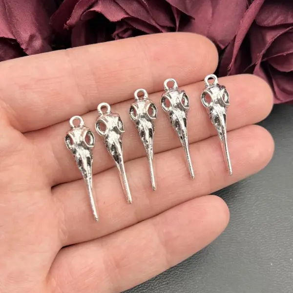 10pcs Raven Skull Charms for Jewelry Making - Image 2