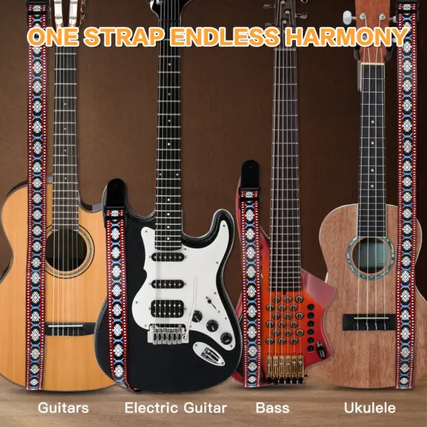 Premium Adjustable Guitar Strap with Picks and Washers - Image 3