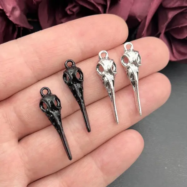 10pcs Raven Skull Charms for Jewelry Making - Image 4