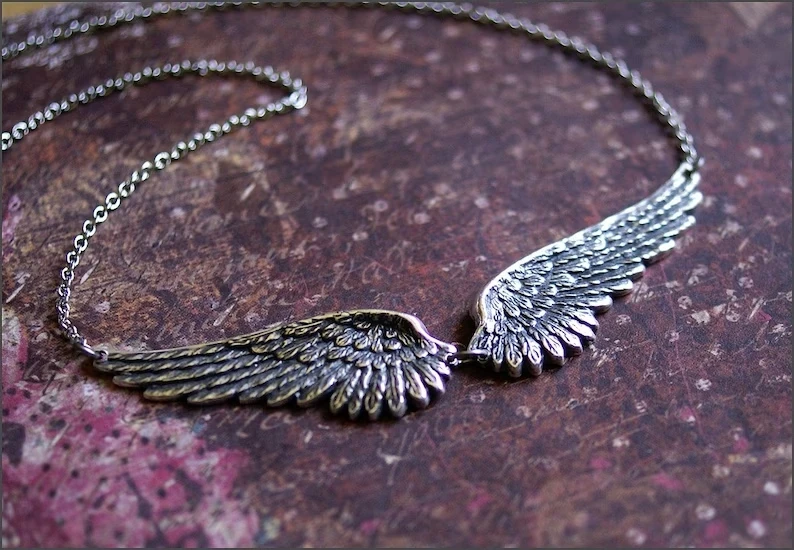 Vintage Angel Wings Pendant Necklace for Women 3 Vintage Angel Wings Pendant Necklace for Women - Image 3