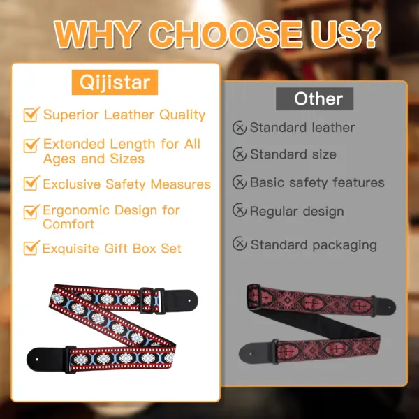 Premium Adjustable Guitar Strap with Picks and Washers - Image 6