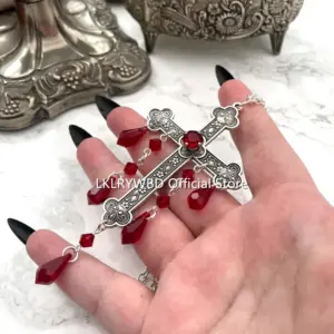Gothic Cross Necklace with Red Drops 9 Abc5eb4faef6e4fa0aea5a5842ae1200f8