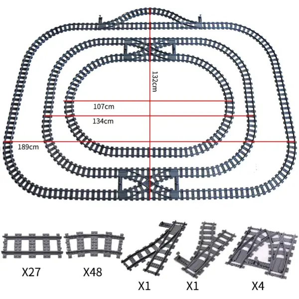 Flexible Building Block Train Tracks Set - Image 9