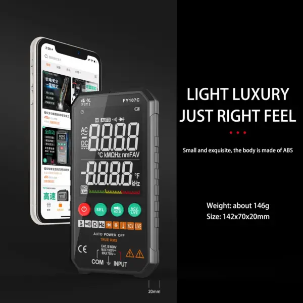 FY107C Smart Digital Multimeter with Probes - Image 3