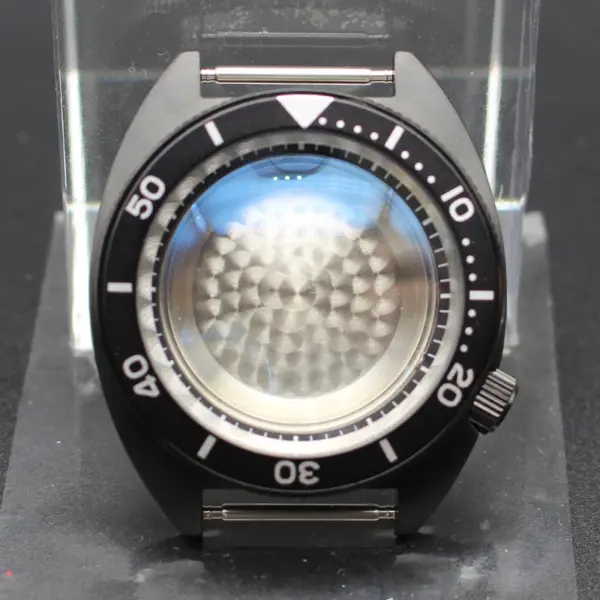 Black 41mm Men's Diving Watch Case for Seiko - Image 13