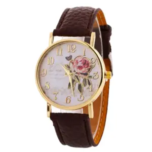 Rose Flower Women Quartz Wrist Watch 57245 17 H1601355d67f0472ab75b64a3d46608cfN