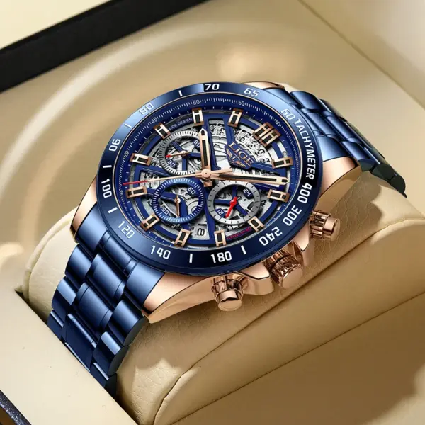 LIGE Men's Luxury Chronograph Watch - Image 8