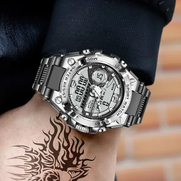 Men's Waterproof Sport Dual Display Watch - Image 5