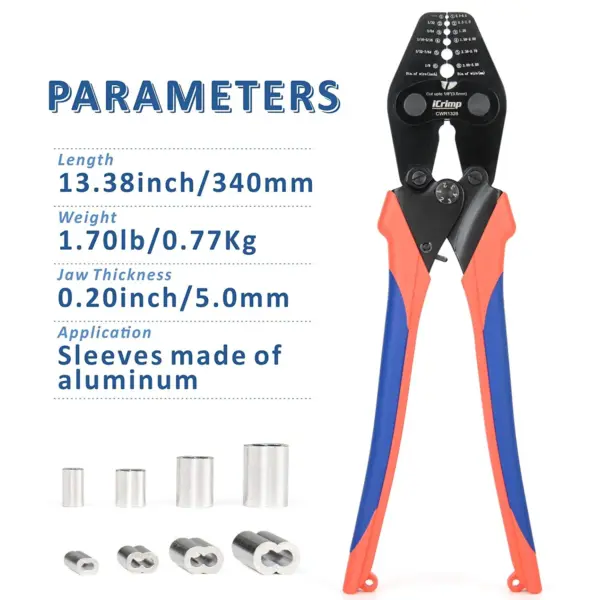 CWR1328 Wire Rope Crimping Tool with Cutter - Image 9