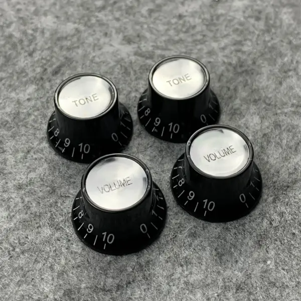 4pcs Vintage Black LP Guitar Tone Volume Knobs