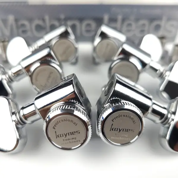 Kaynes Chrome Electric Guitar Tuning Pegs Set - Image 3