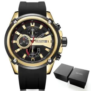 MEGIR MN2086G-BK-1 Men's Quartz Sport Watch 16 H2914f71118364911bffb32b4ac0cb9e5k