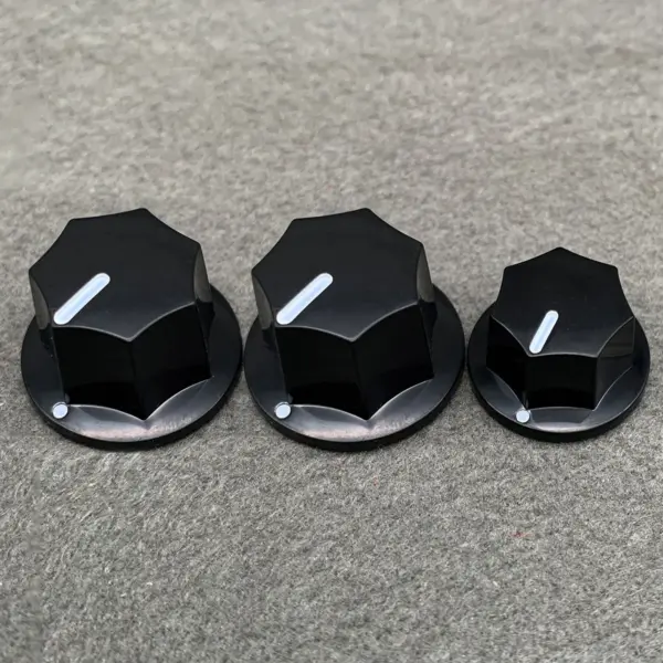 3 Pack Black Guitar and AMP Control Knobs