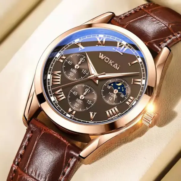 Men's Luxury Water-Resistant Leather Watch - Image 2