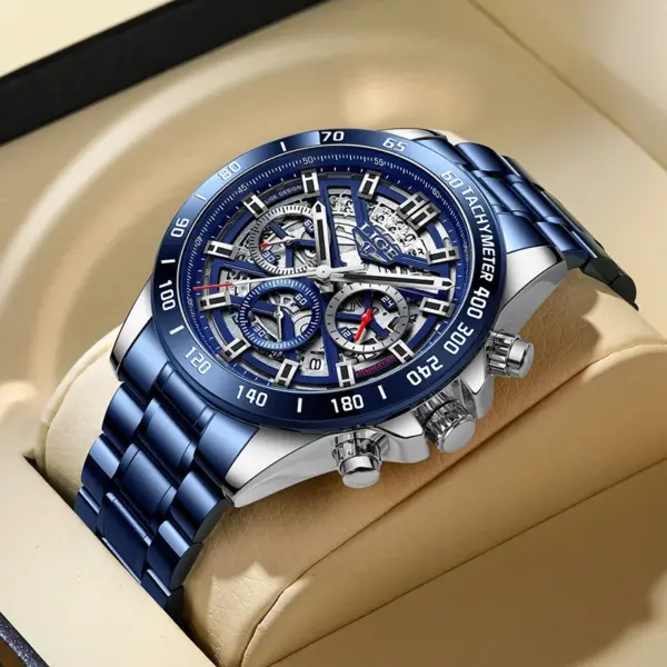 LIGE Men's Luxury Chronograph Watch - Image 9