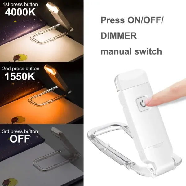 USB Rechargeable Clip-On Book Light - Image 2
