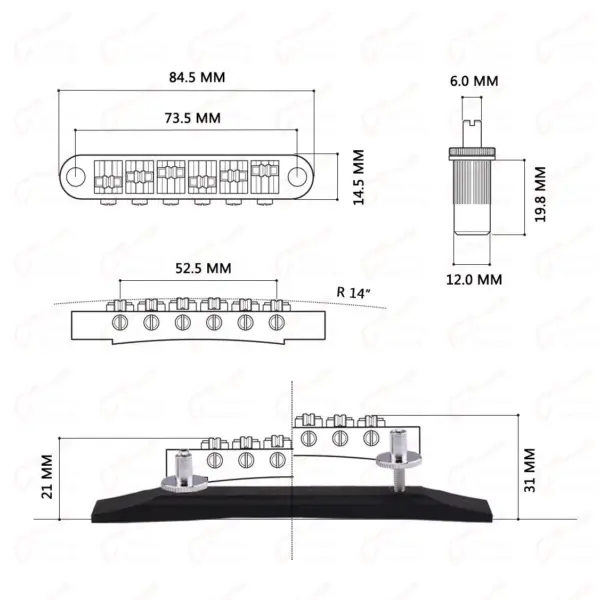 Professional Tune-O-Matic Guitar Bridge - Image 4