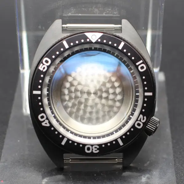 Black 41mm Men's Diving Watch Case for Seiko - Image 11