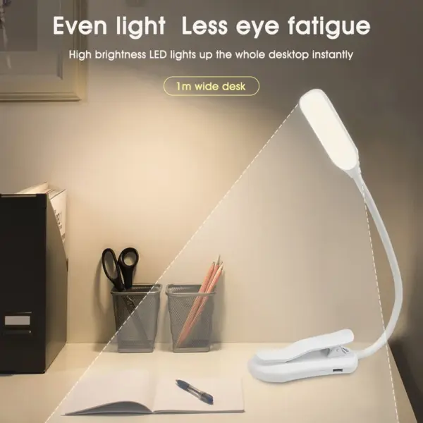 Rechargeable 7 LED Book Light with Clip - Image 4