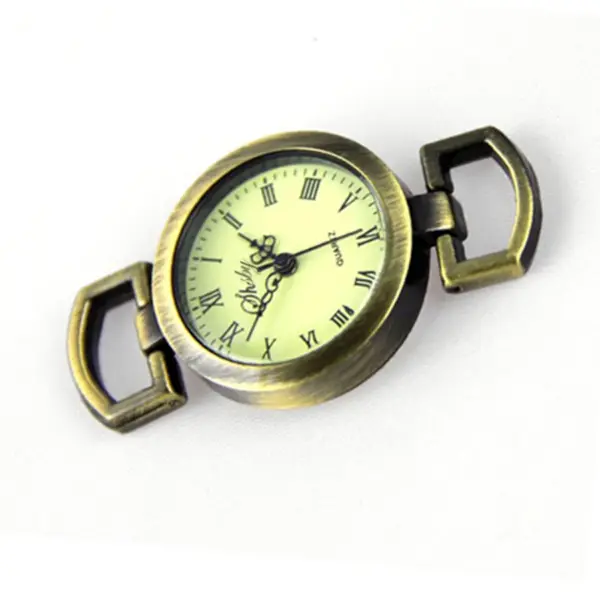 Vintage Bronze Pocket Watch with Roman Numerals - Image 3