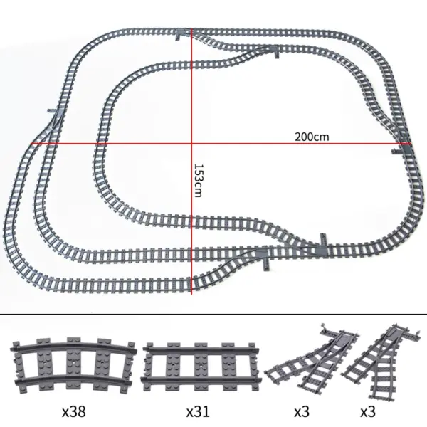 Flexible Building Block Train Tracks Set - Image 53