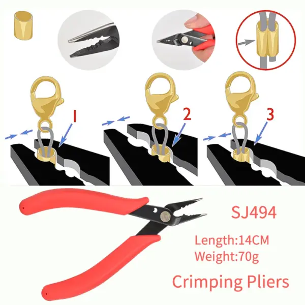 Mini Red Stainless Steel Crimping Pliers