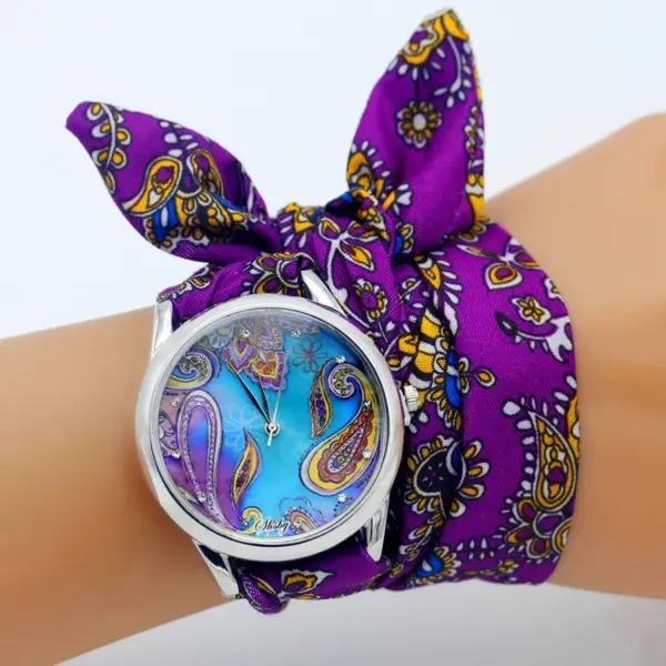 Ladies Flower Fabric Wristwatch Fashion Style - Image 13