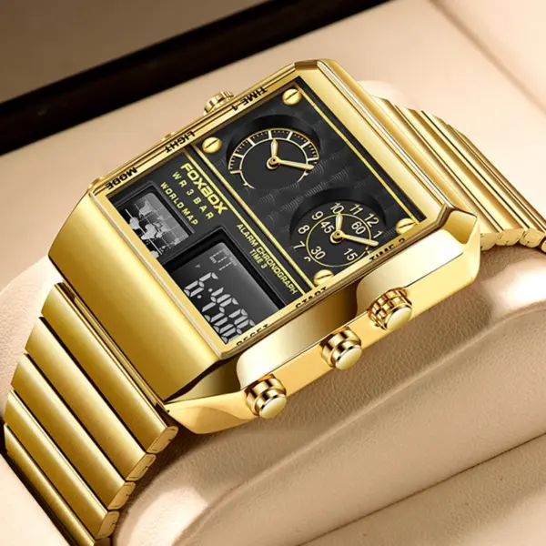 Men's Luxury Digital Square Watch with Dual Display - Image 7