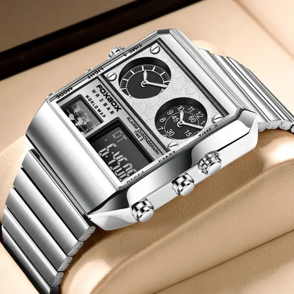 Men's Luxury Digital Square Watch with Dual Display - Image 8
