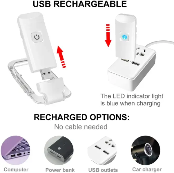 USB Rechargeable Clip-On Book Light - Image 6
