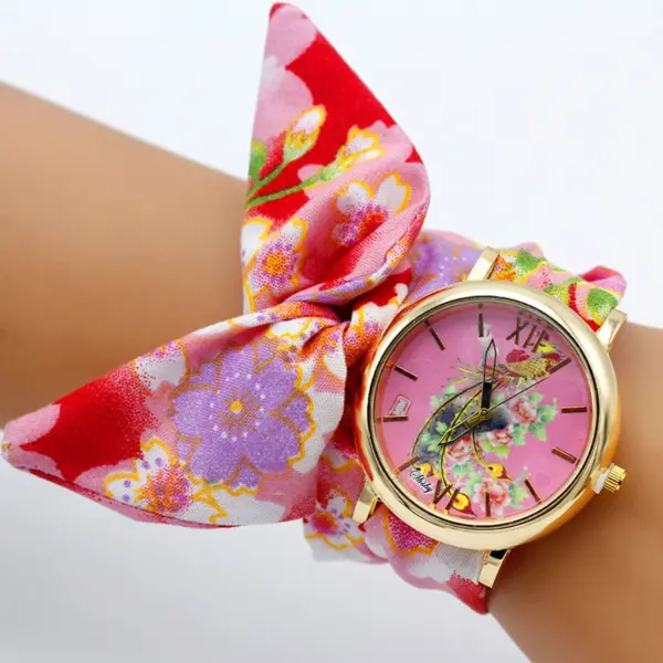 Shsby Floral Fabric Strap Women's Quartz Watch - Image 16