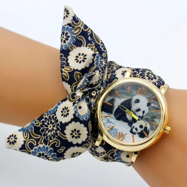 Shsby Floral Fabric Strap Women's Quartz Watch - Image 7