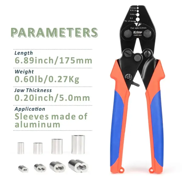 CWR1328 Wire Rope Crimping Tool with Cutter - Image 7