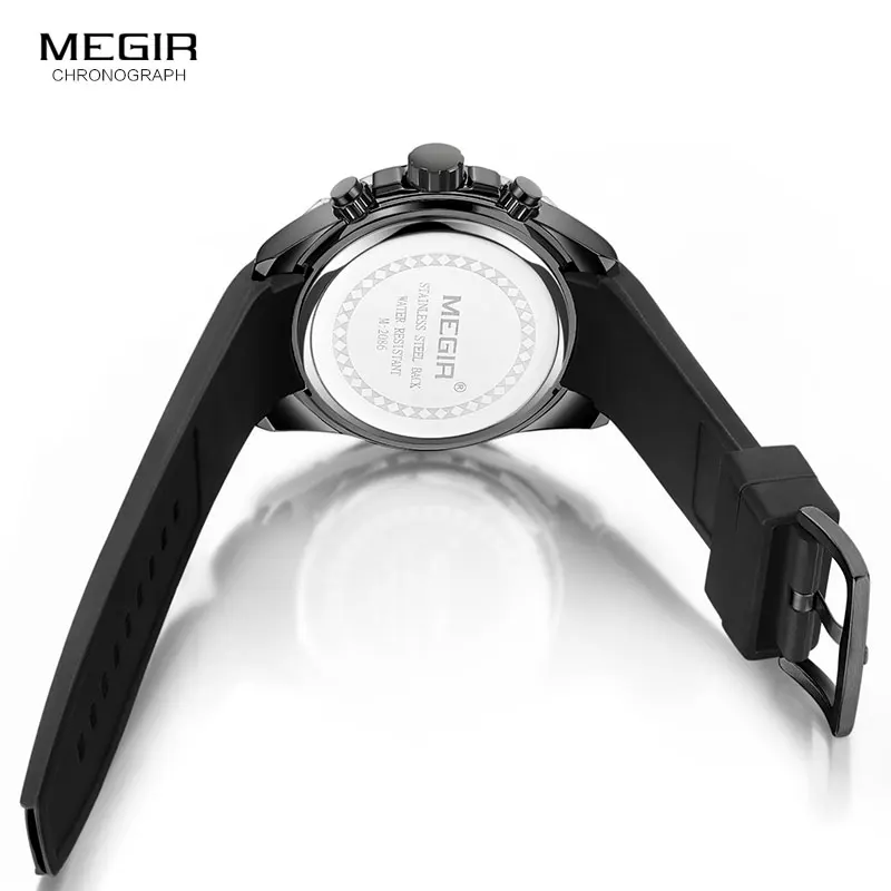 MEGIR MN2086G-BK-1 Men's Quartz Sport Watch 6 MEGIR MN2086G-BK-1 Men's Quartz Sport Watch - Image 6