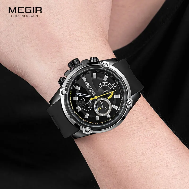 MEGIR MN2086G-BK-1 Men's Quartz Sport Watch 5 MEGIR MN2086G-BK-1 Men's Quartz Sport Watch - Image 5