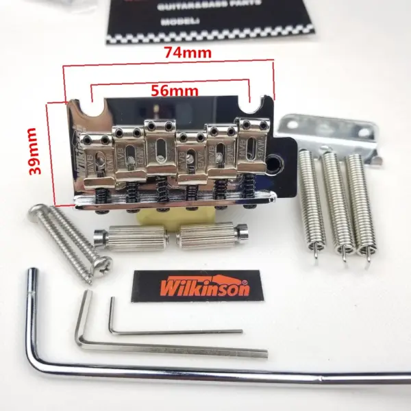 Wilkinson Chrome Electric Guitar Tremolo Bridge WOV05 - Image 3