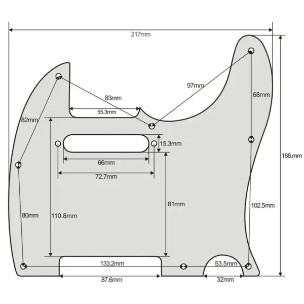 8-Hole TL Electric Guitar Pickguard with Screws - Image 2