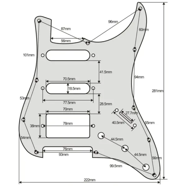 11-Hole SSH ST Electric Guitar Pickguard Set - Image 4